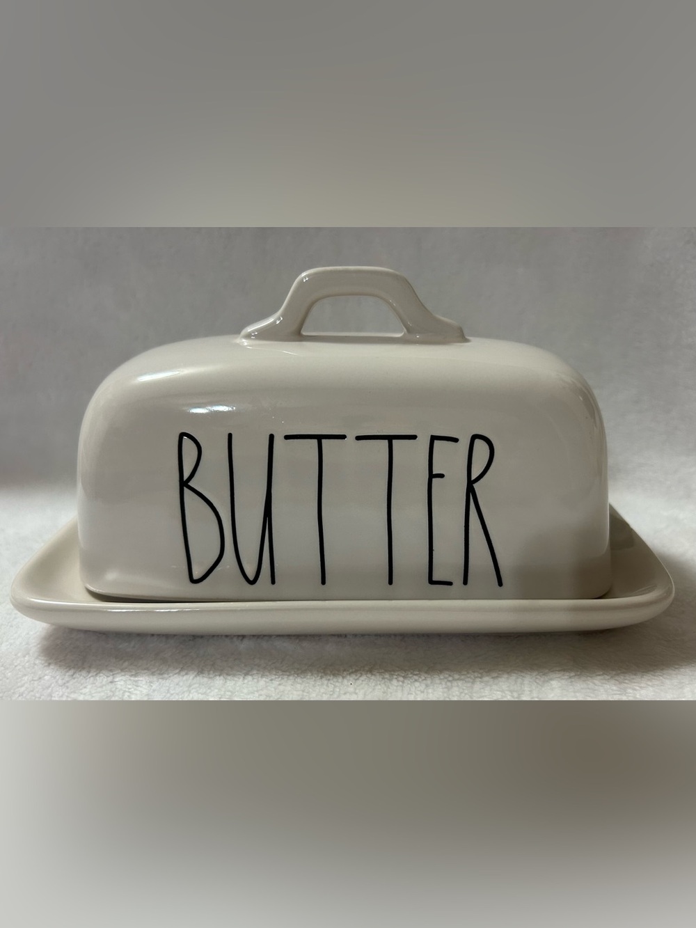 Rae Dunn Large 8" Butter Dish with Lid
